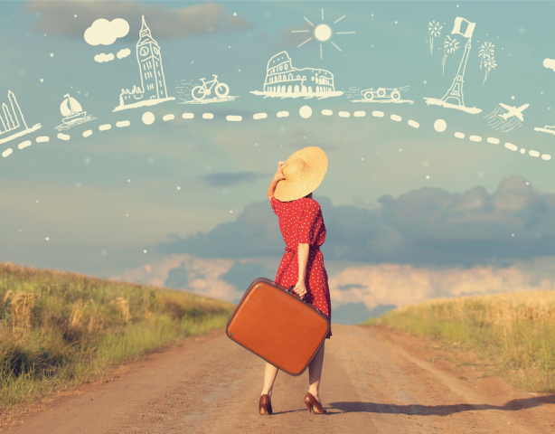 Mujer viajando sola